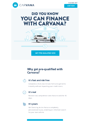Carvana - Steve, Get pre-approved without impacting your credit score
