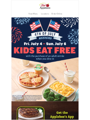 Applebee's - FREE Kids Meals - All Weekend!
