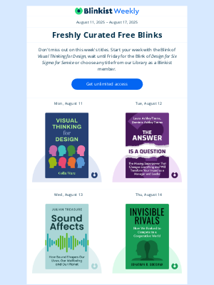 Blinkist - 🗓️ The Summary: Your free reads next week
