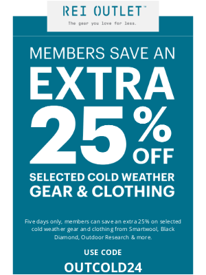 REI - Members, take an EXTRA 25% off