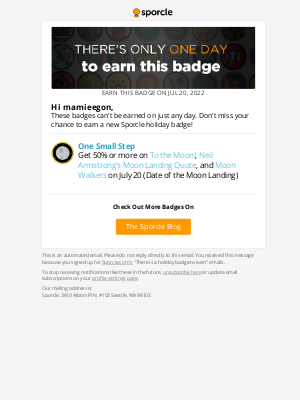 Sporcle, Inc. - Don’t forget to earn your One Small Step badge!