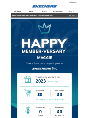 SKECHERS - Happy Skechers Plus member-versary!