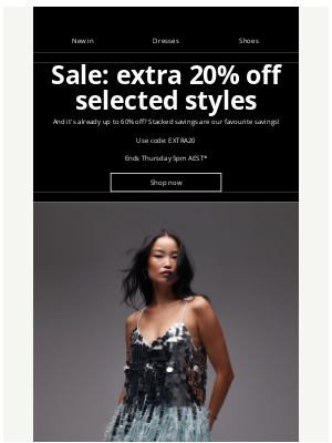ASOS (Australia) - Sale: extra 20% off selected styles