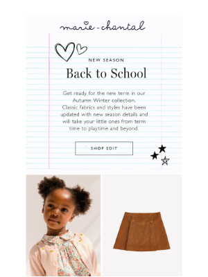 Back to School emails - examply by Marie-Chantal