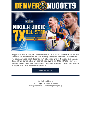 ⭐ Nikola Jokić is an All-Star Starter!