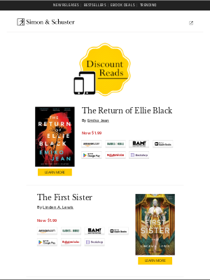 Simon & Schuster - eBook Deals: Great reads from $1.99!