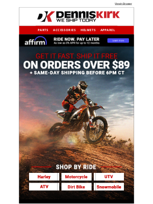 Dennis Kirk - Dirt Bike Riders! Get Free Shipping on Orders $89+ AND out the door the same day at Dennis Kirk today! - Shop now!