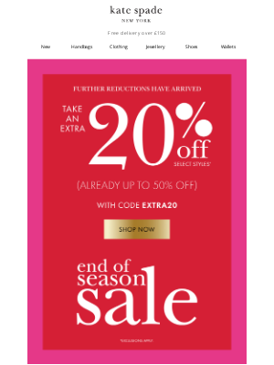 Kate Spade (United Kingdom) - How do you fancy an extra 20% off?