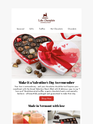 Lake Champlain Chocolates - All you need is love & chocolate!