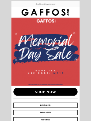 Gaffos - Remembering with Gratitude – Memorial Day Weekend Sale