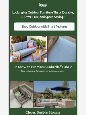Jerome's Furniture - Tired of outdoor furniture that fades, clutters, and takes up too much space?