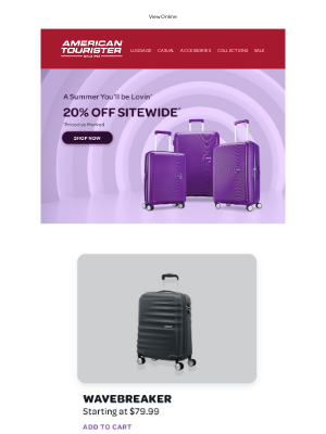 American Tourister - A summer you'll be lovin'! Enjoy 20% off sitewide + Limited Time Deals!