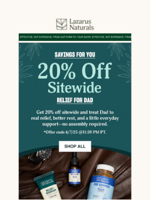 Lazarus Naturals - 🔧 For every kind of Dad: 20% off everything!