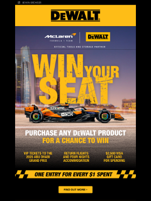 Dewalt (AU) - WIN YOUR SEAT!