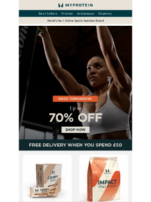Myprotein (United Kingdom) - Payday sale ENDS tomorrow ⏳