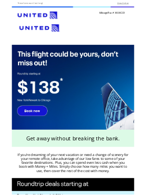 United Airlines - Flight deals of the week