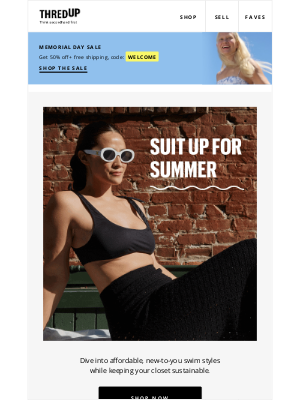 Swim styles & more: 50% off + free shipping 🤿