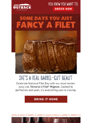 Outback Steakhouse - Hey mate, This Top-Notch Filet Has Your Name on It!