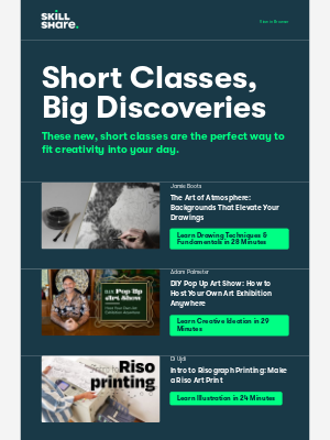 Skillshare - Classes Under 30 Minutes, Picked For You
