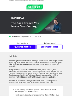 Veeam Software - Defeat the SaaS breach you never saw coming!