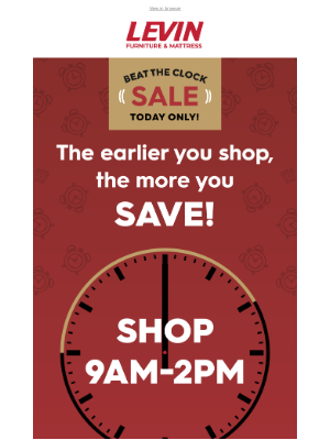 Levin Furniture - 🕗 Beat the Clock to Save!