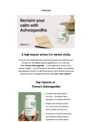 Thorne - Say hello to Thorne's Ashwagandha