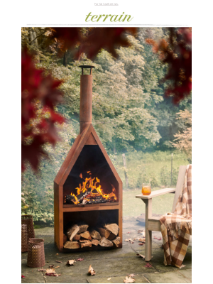 Anthropologie - An outdoor fireplace for grilling + relaxing.
