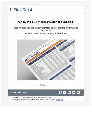 First Trust - Weekly Market Watch - Week of September 22nd
