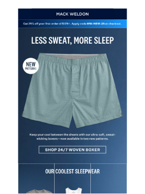 Mack Weldon - No more sleep sweat.