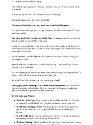 Positive Real Estate - Australia’s most dangerous investing advice