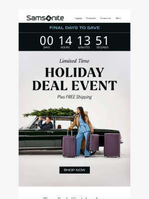 eBags - Final Days to Save Up to $300 on Select Luggage & Bags