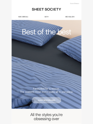 Sheet Society (Australia) - Bestsellers, front and centre