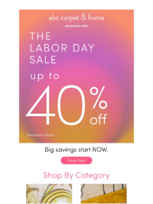 ABC Carpet & Home - SALE. STARTS. NOW.