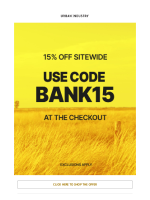 Urban Industry Store - 💰 USE CODE BANK15 - 15% OFF SITEWIDE 💰