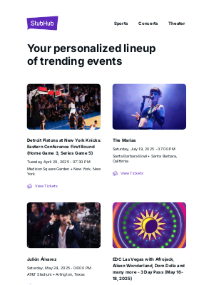StubHub - Your event lineup: Detroit Pistons at New York Knicks: Eastern Conference First Round (Home Game 3, Series Game 5)