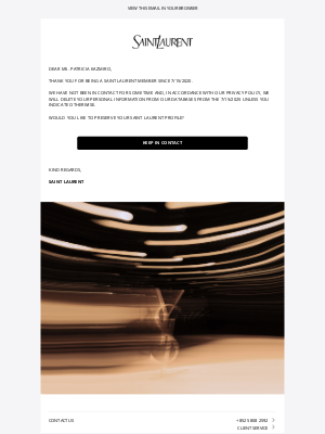 Yves Saint Laurent - Your Saint Laurent profile will soon be deleted
