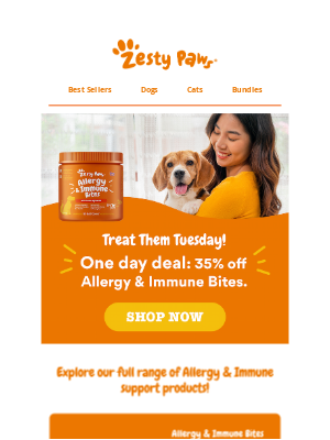 Zesty Paws - 🌟 Today only! 35% OFF Allergy & Immune Supplements 🐾