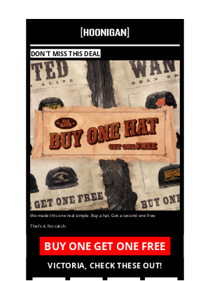Hoonigan - YOU NEED A NEW HAT. AND A FREE ONE.