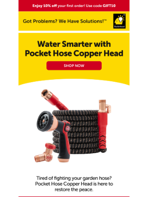BulbHead - Water Smarter With Pocket Hose Copper Head!