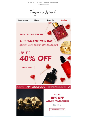 Fragrance Direct(United Kingdom) - Up to 40% Off Valentine's Day 🩷