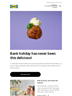 IKEA (United Kingdom) - Join us for £1 meatballs this bank holiday*
