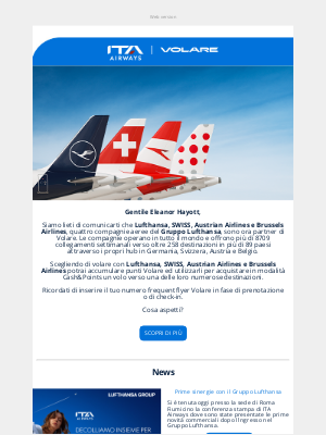 ITA Airways (Italy) - Diamo il benvenuto a bordo di Volare a quattro nuovi partner