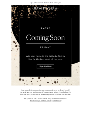 Beautylish - Get on the list for this year’s Black Friday event