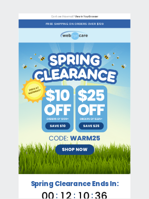 WebEyeCare - Final Hours to Save: Spring Clearance Ends Tonight! ⏰