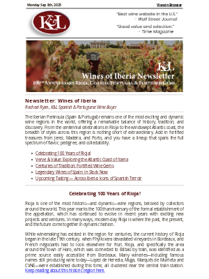 K&L Wine Merchants - Icons from Spain & Portugal, 100 Years of Rioja, & Atlantic Freshness: Learn More about Iberian Wines