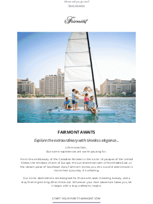 Fairmont Hotels - The world is waiting. Let Fairmont be your next chapter.