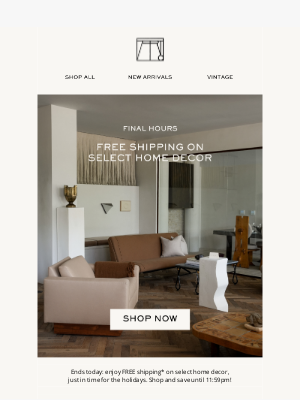 Atrio - Final Hours: Free Shipping on Select Home Decor