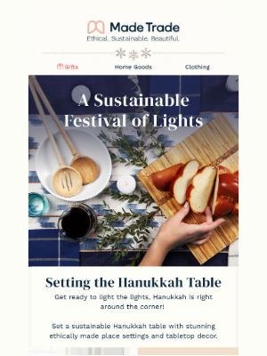 Hanukkah email by Made Trade