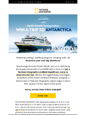 Disney - Win a once-in-a-lifetime trip to Antarctica. Just 2 days left to enter!