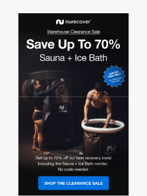 Nurecover - Few Units Left: Sauna + Free Ice Bath Recovery Combo ❄️🔥